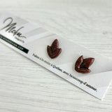 Clous d’oreilles | Minis feuilles - Bordeaux